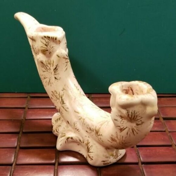 Vintage Mid Century Two-Tiered Asymmetrical Double Ceramic Candle Holder - Picture 1 of 6